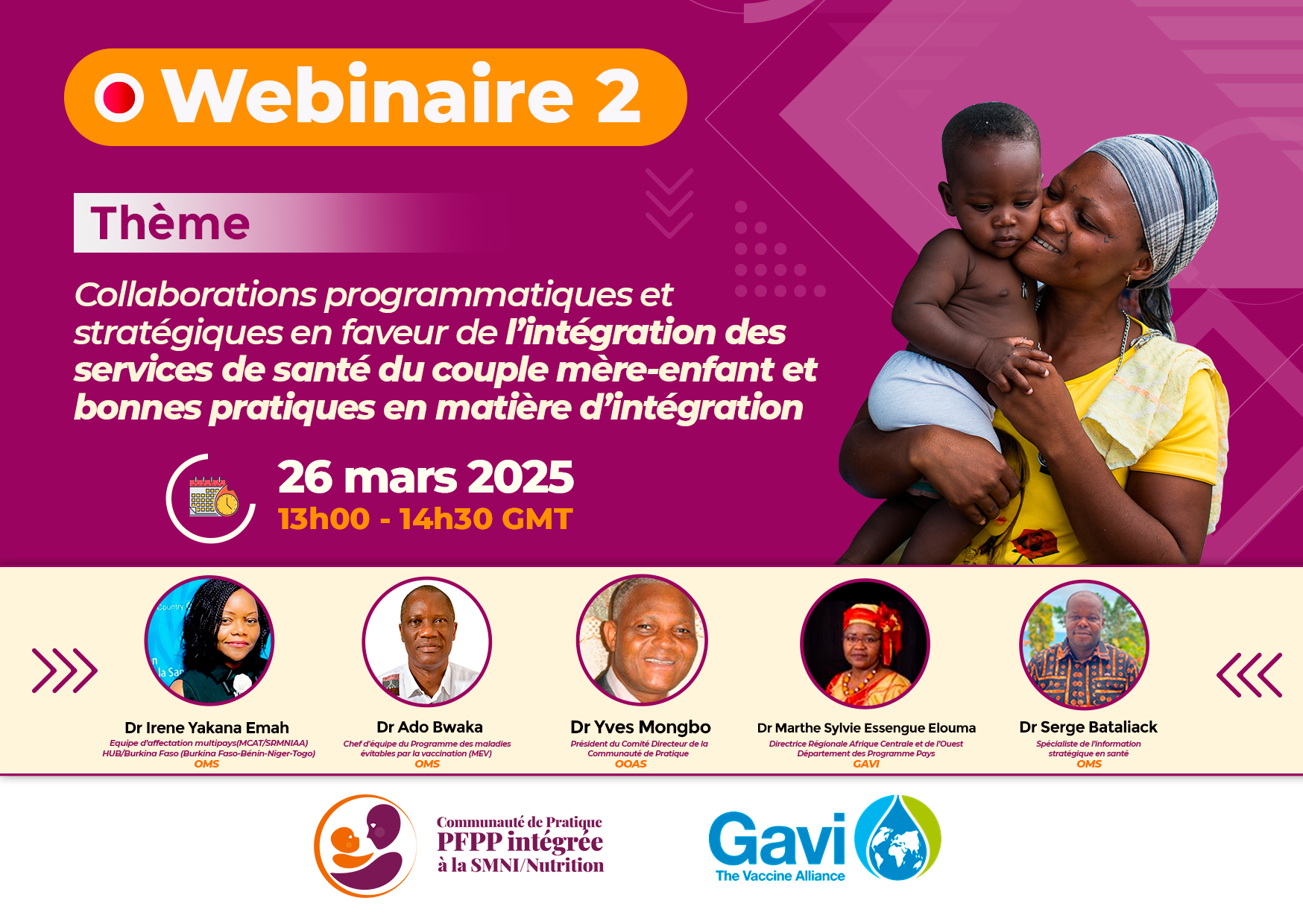 Webinaire – Collaborations programmatiques et stratégiques en faveur de l’intégration des services de santé du couple mère-enfant et bonnes pratiques en matière d’intégration